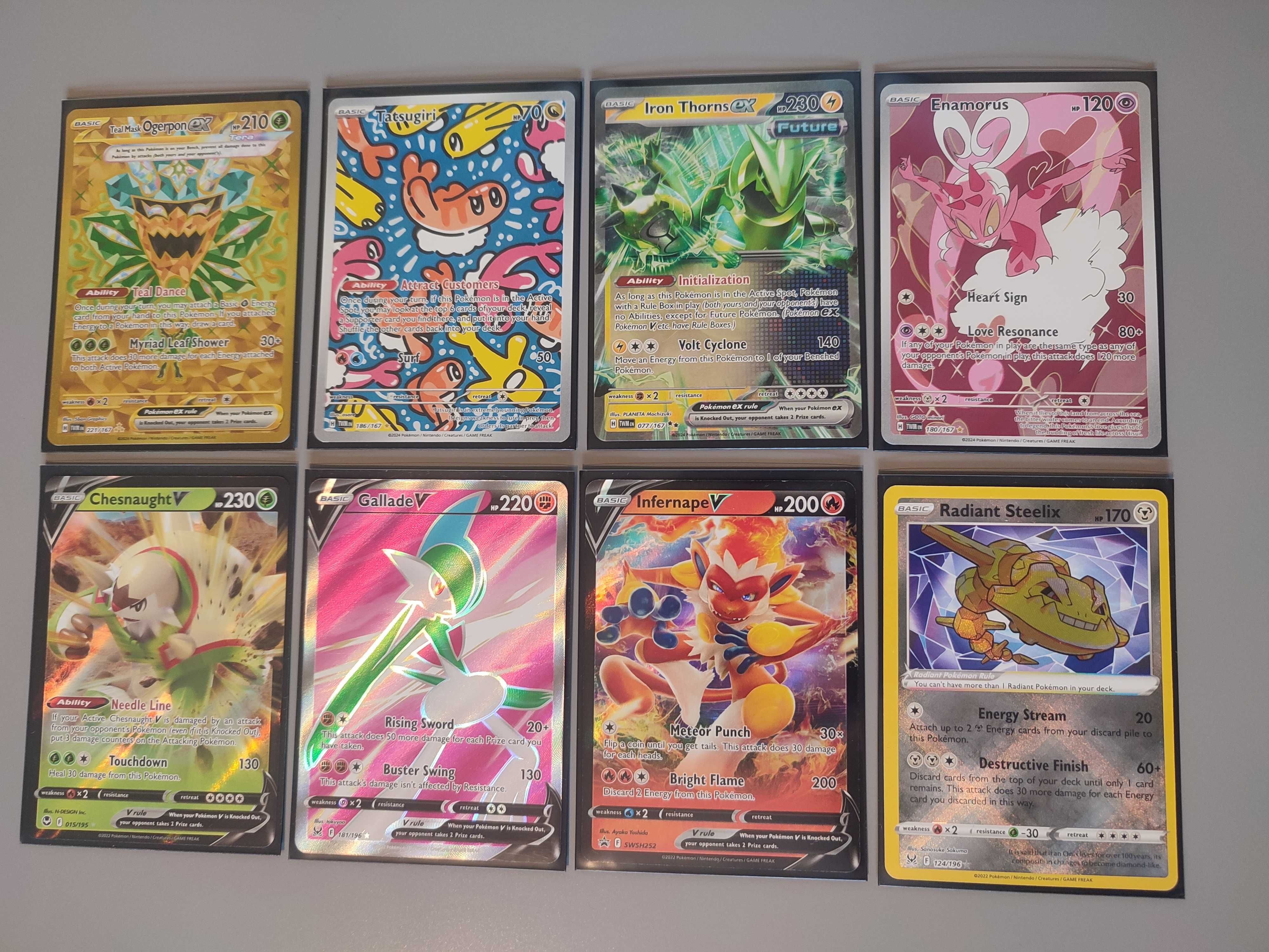 Karty Pokemon TCG Chesnaught V, Gallade V, Infernape, Radiant Steelix