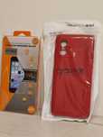 Silicone Lite Case do Motorola Moto G54 5G bordowy + szkło 9h Orange