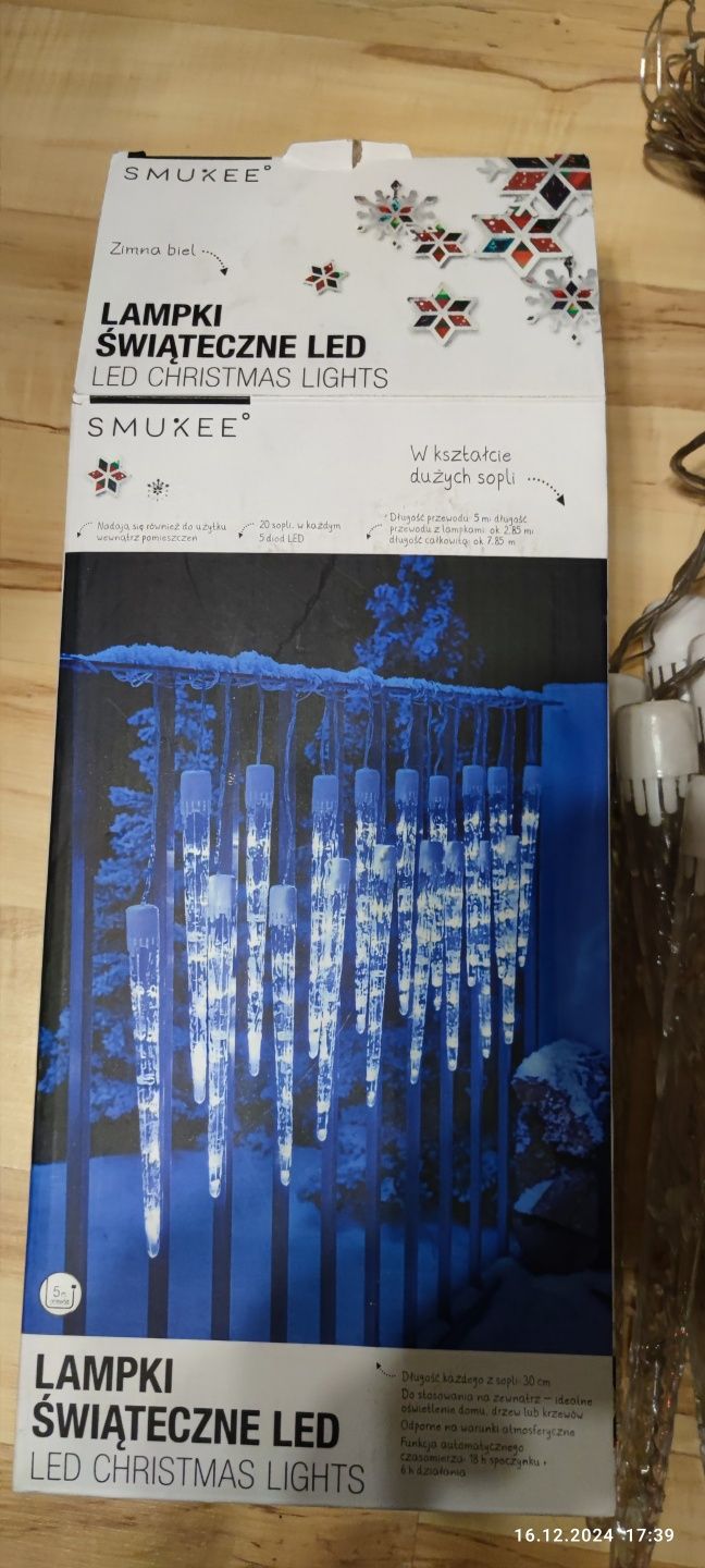Sople zewnętrzne LED 30 cm z czasomierzem 2 komplety