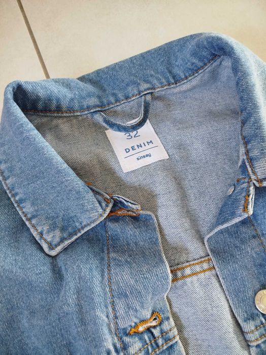 Kurtka katana jeansowa niebieska damska używana, rozmiar 32 (XXS)