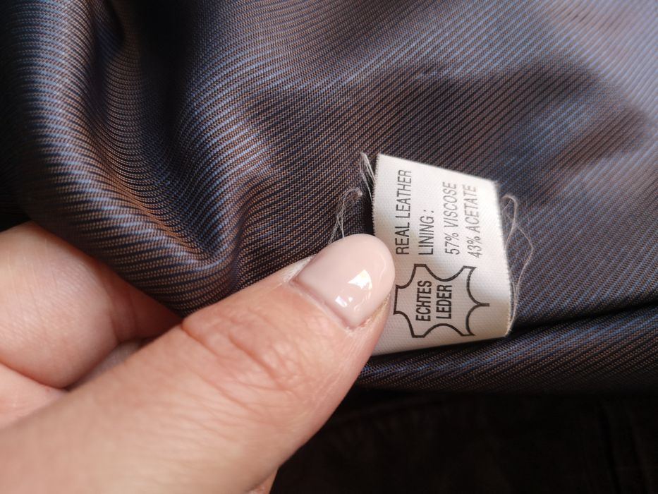 Marynarka Vintage czekoladowa prawdziwa skóra