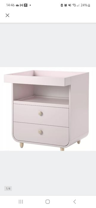 Komoda, przewijak dla dziewczynki IKEA MYRLLA pastelowy róż