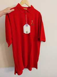 Polo vermelho, novo, oversize, tamanho L made in USA