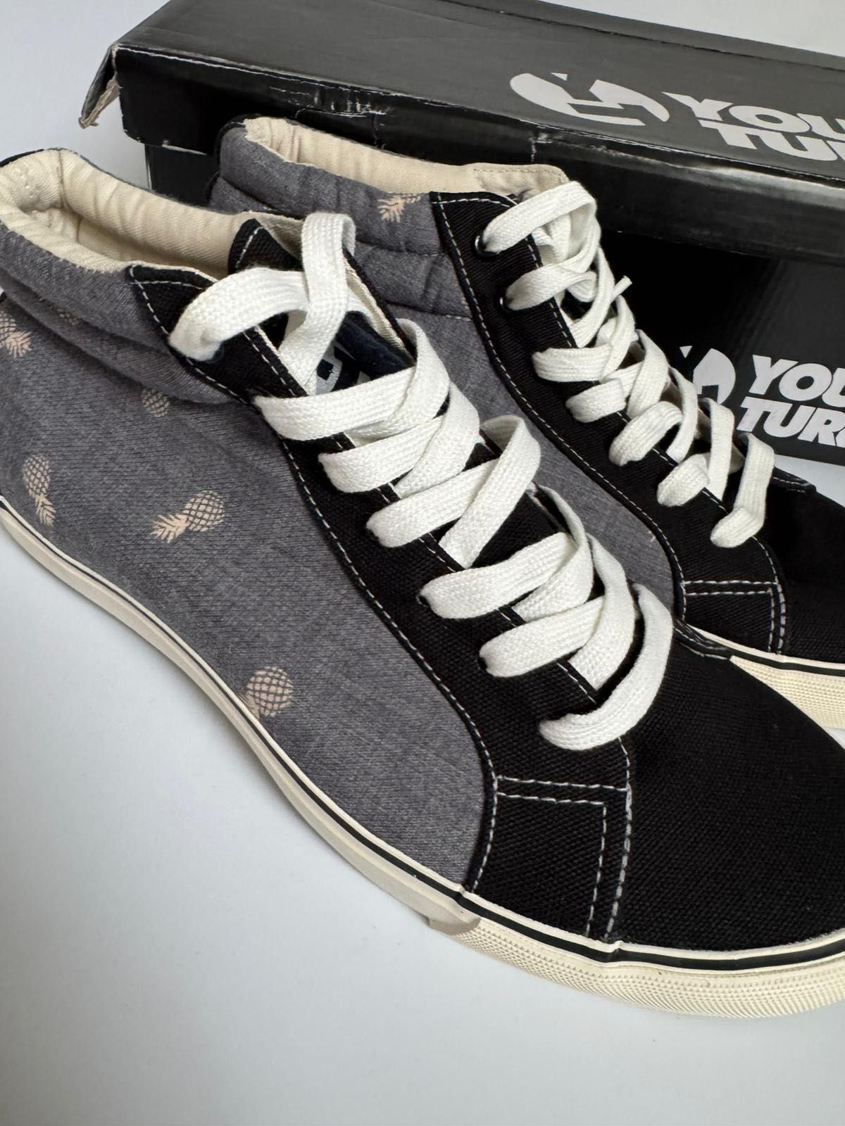 Nowe wysokie trampki w ananasy męskie YOUR TURN szare 43
