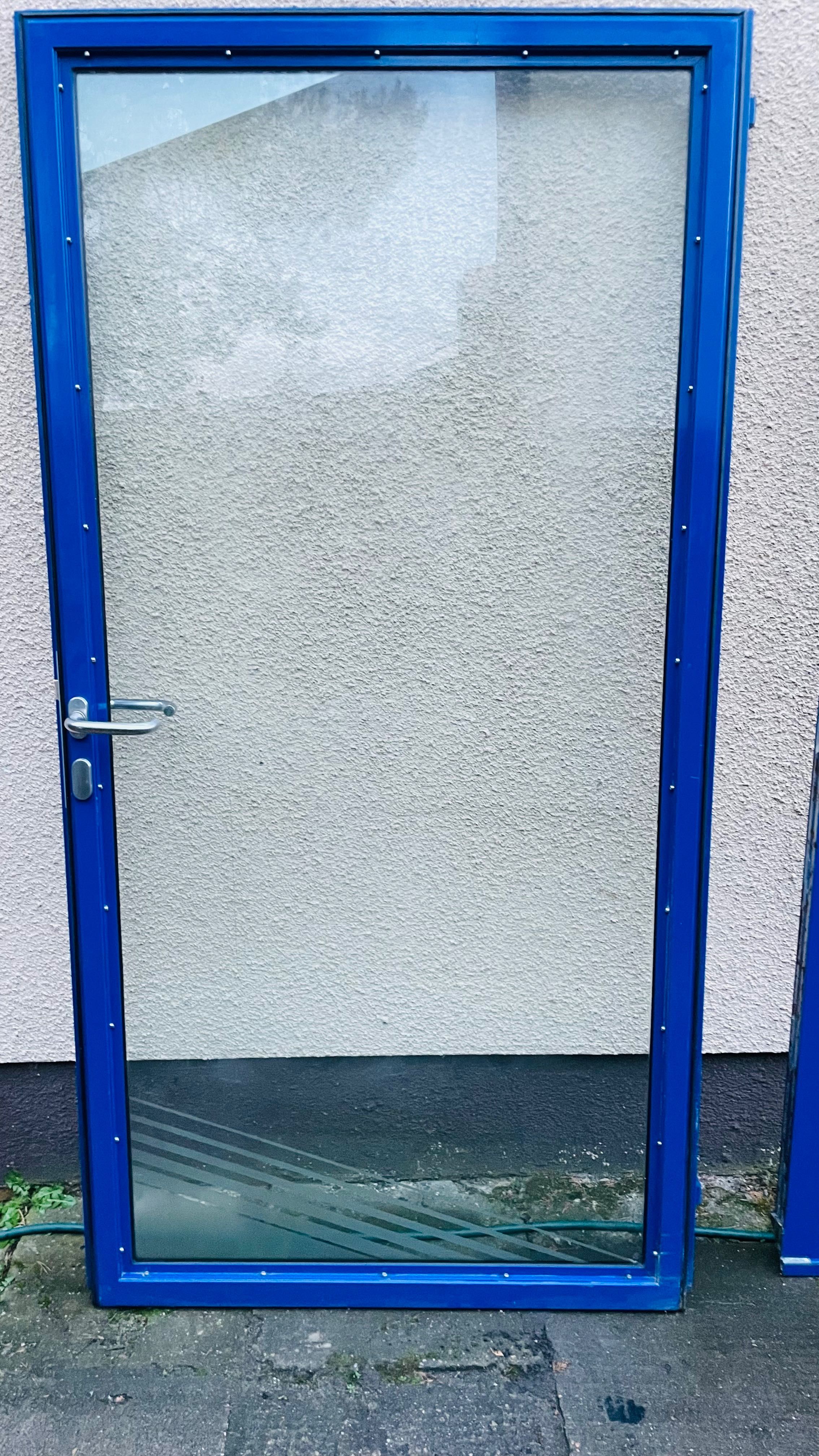 Drzwi zewnętrzne aluminiowe przeszklone lewe, stan bdb. 105x205 cm