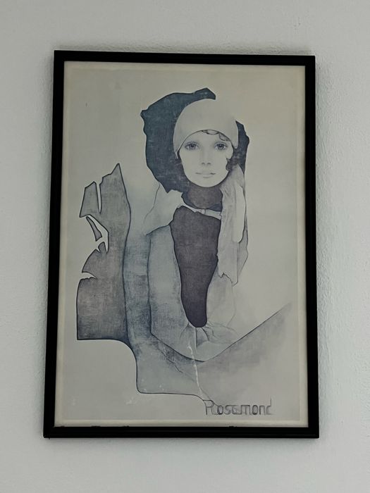 Litografia vintage da década de 1970 Rosamond Christine