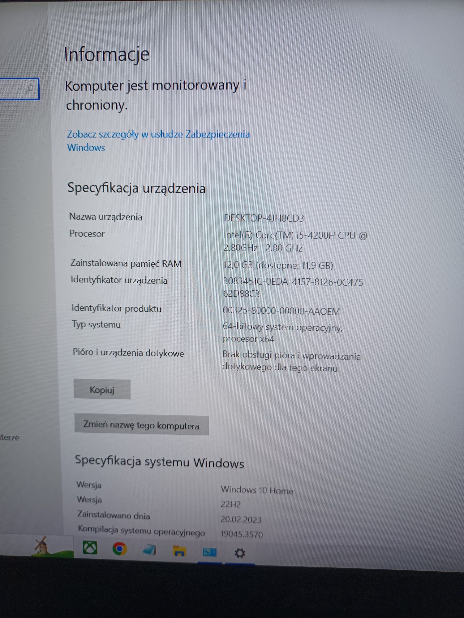 Komputer gemingowy Asus-G551JM procesor i5 win10