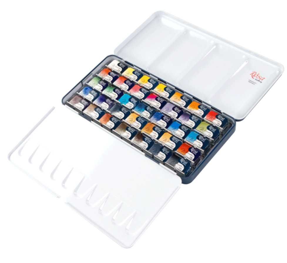 Набор акварельных красок ROSA Gallery Классика 35 цветов в метал пенал