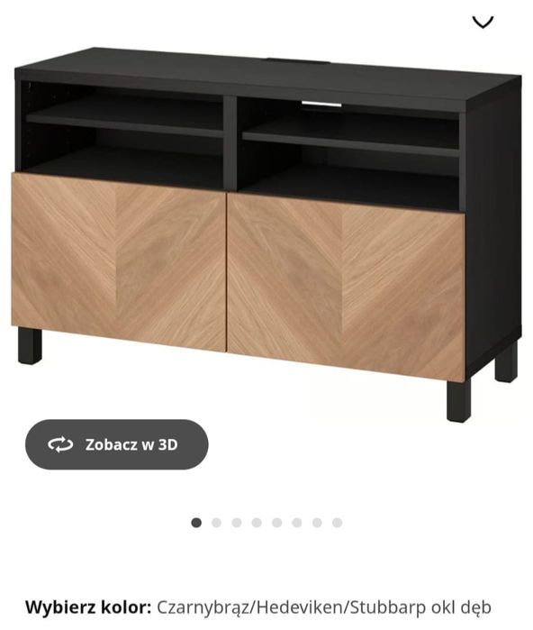 Szafka RTV Ikea Besta czarna okl dębowa HEDEVIKEN 120x42x74