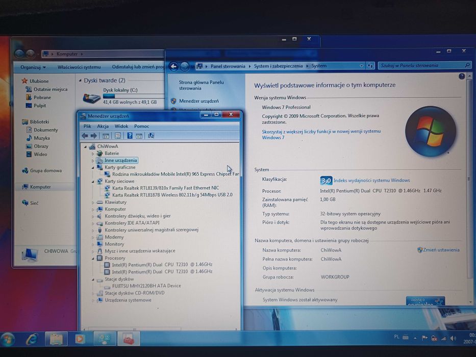 Toshina Satelite 14'' Intel Pentium 1.46GHz / 1GB Ram / 120GB Hdd