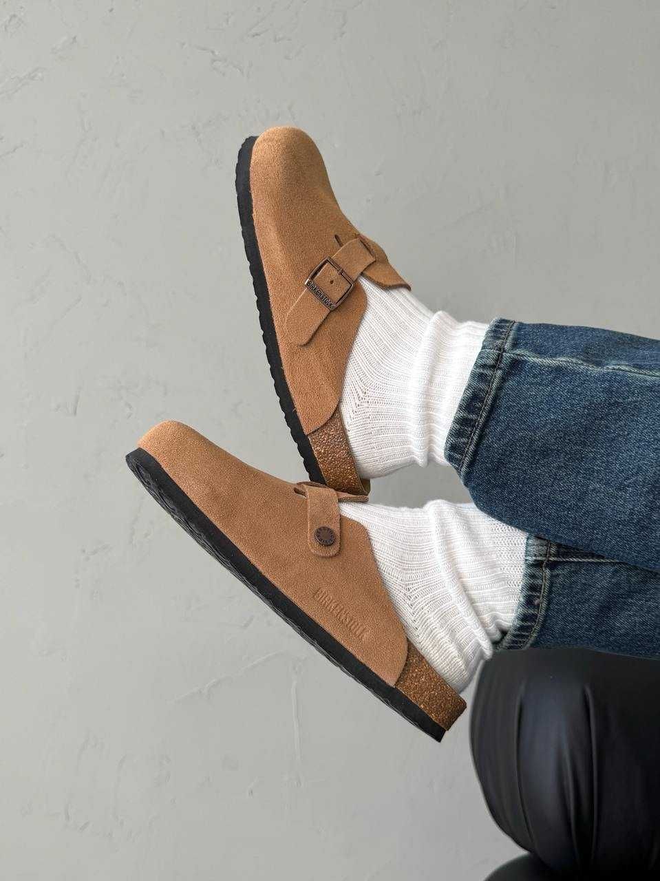 Капці Birkenstock Boston Coffee premium клоги