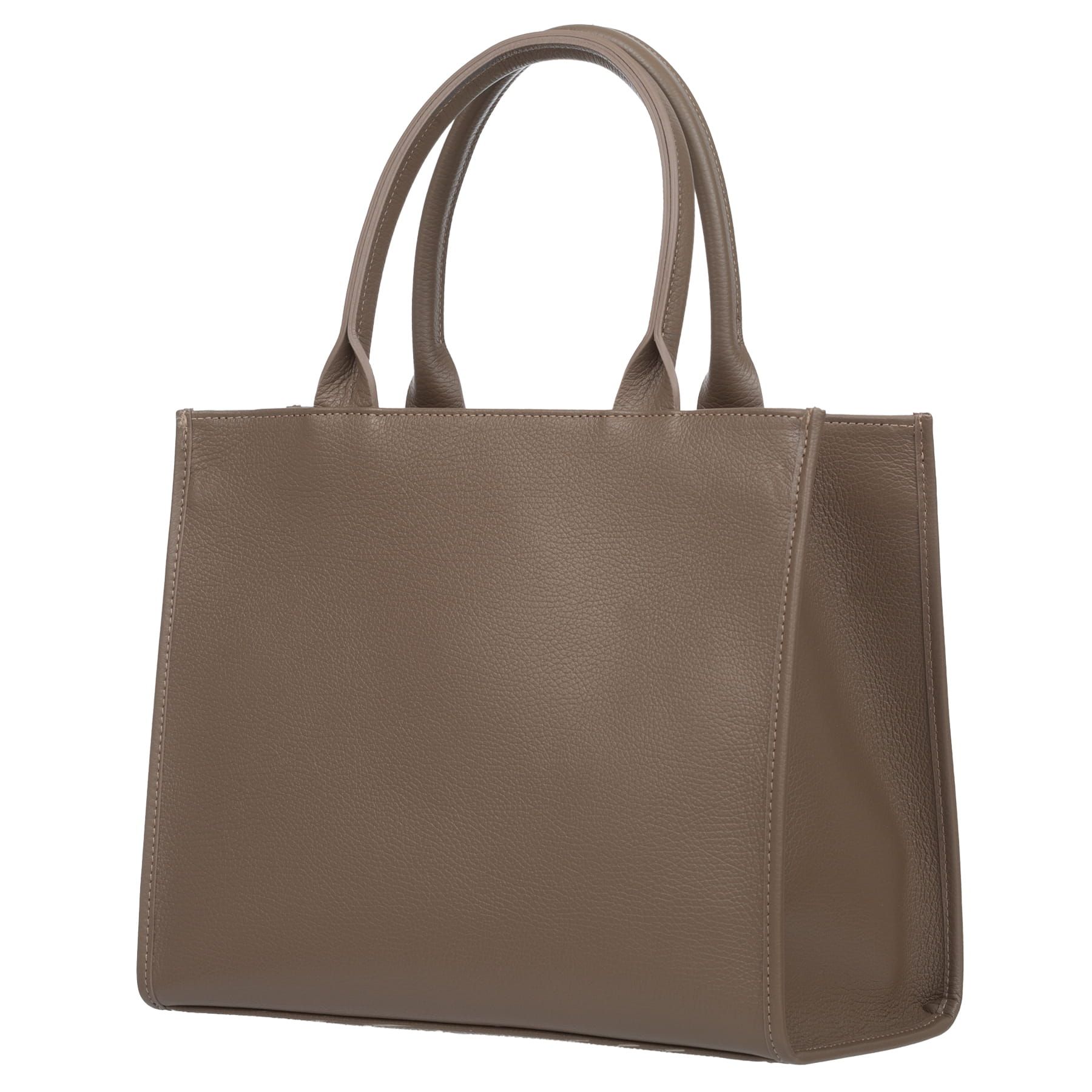 VERA PELLE torebka skórzana klasyczna elegancka sztywna V539 taupe
