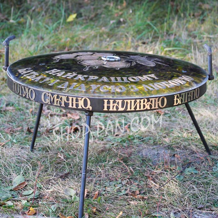 Сковорода из диска бороны с крышкой для пикника костра садж мангал ОПТ
