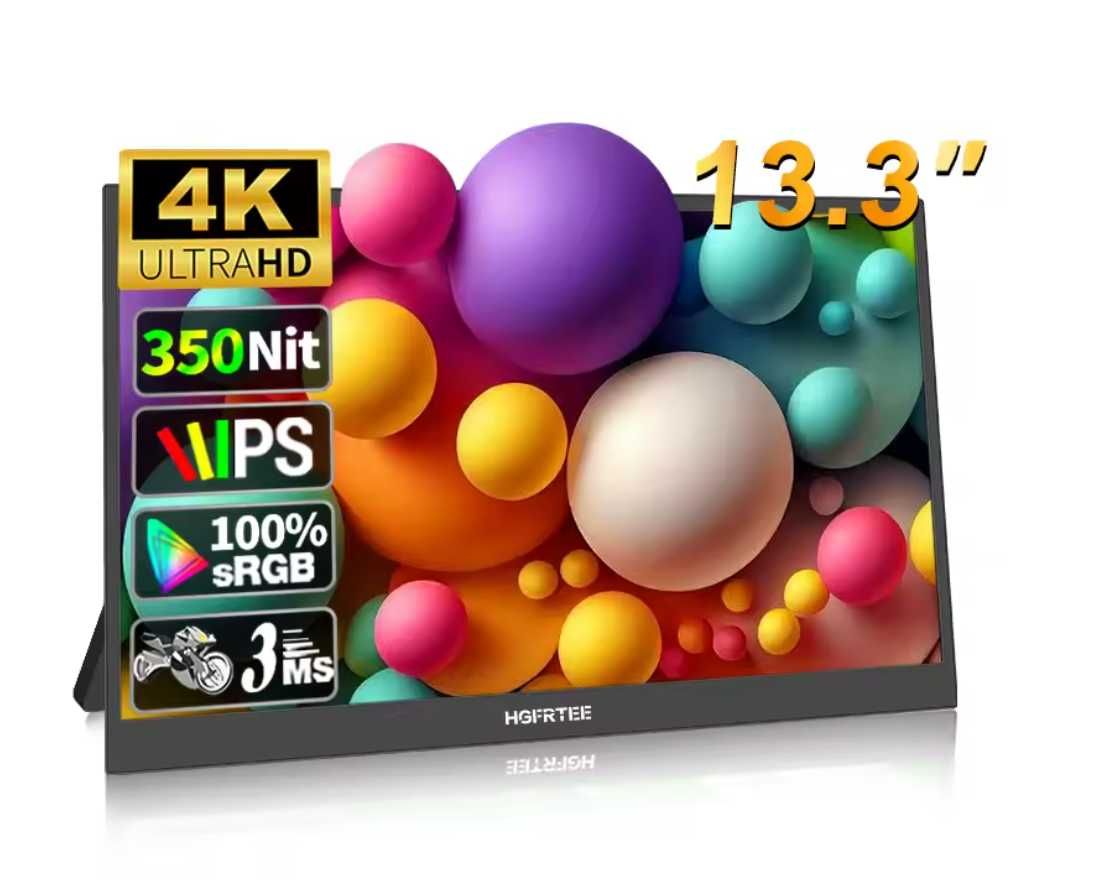 Новинка HGFRTEE 13.3 4K 8 bit 100% sRGB 350 кд/м² портативний монітор