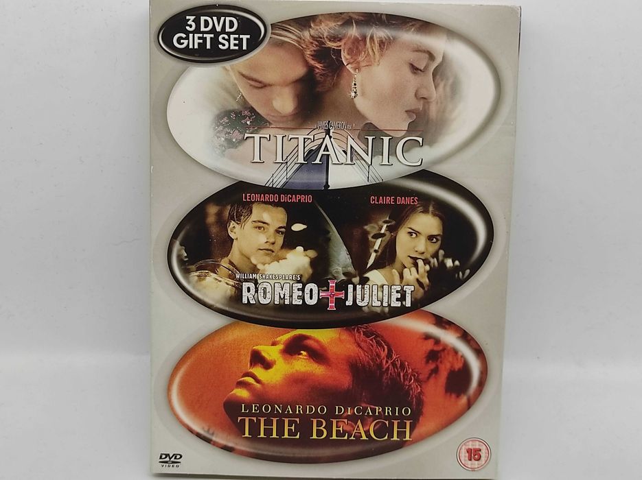 WYPRZEDAŻ DVD film zestaw kolekcja Dicaprio 3 filmy, Titanic, Romeo