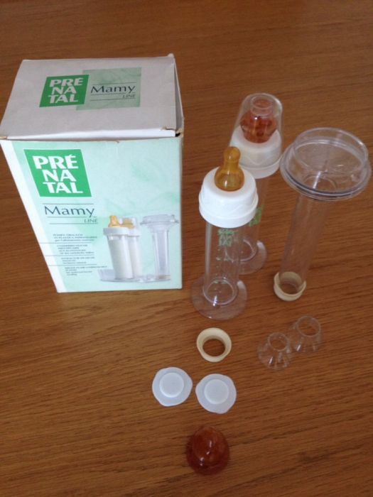 Bomba extratora da pré-natal, esterilizador chicco e reservatórios.
