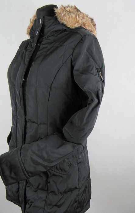 Czarna kurtka puchowa ESPRIT 36/S płaszczyk z pierzem Ciepła kurtka