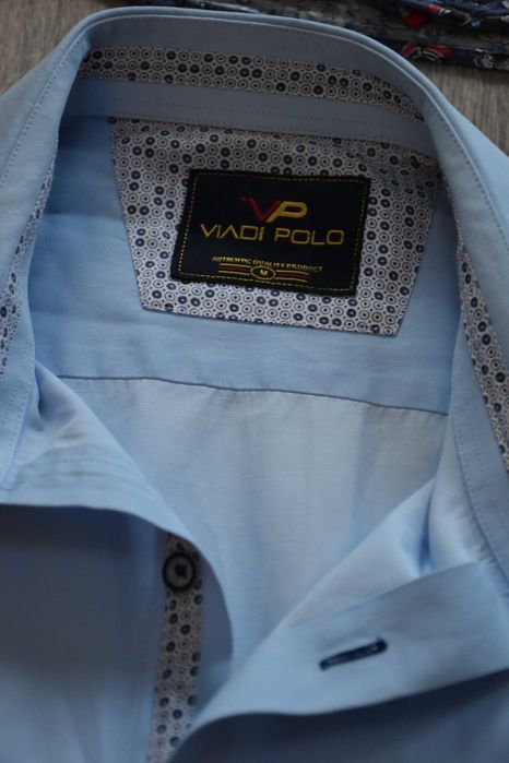 Koszula męska krótki rękaw błękitna Viadi Polo M