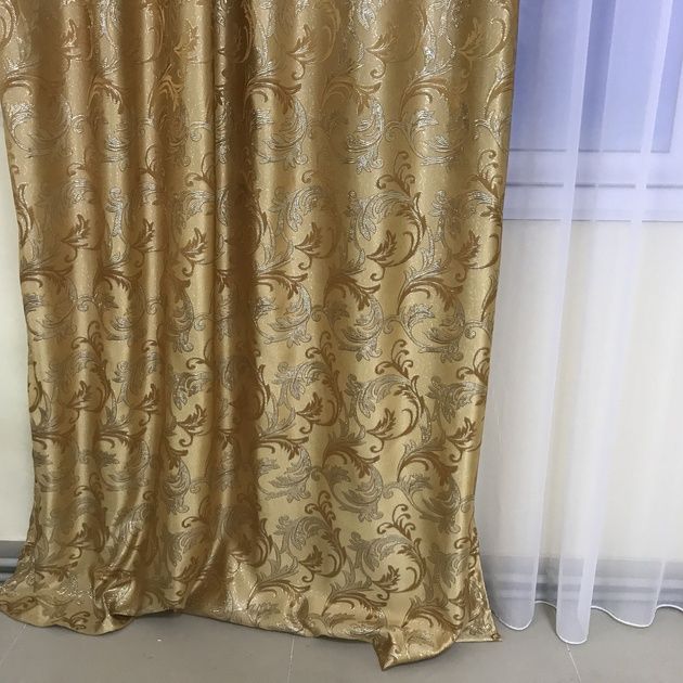 Комплект штор з ламбрекеном з жаккарда, штори з ламбрекеном у вітальню