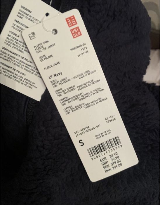 (S, M, L,)М‘яка тепла фліска шерпа Uniqlo fluffy yarn fleece full-zip