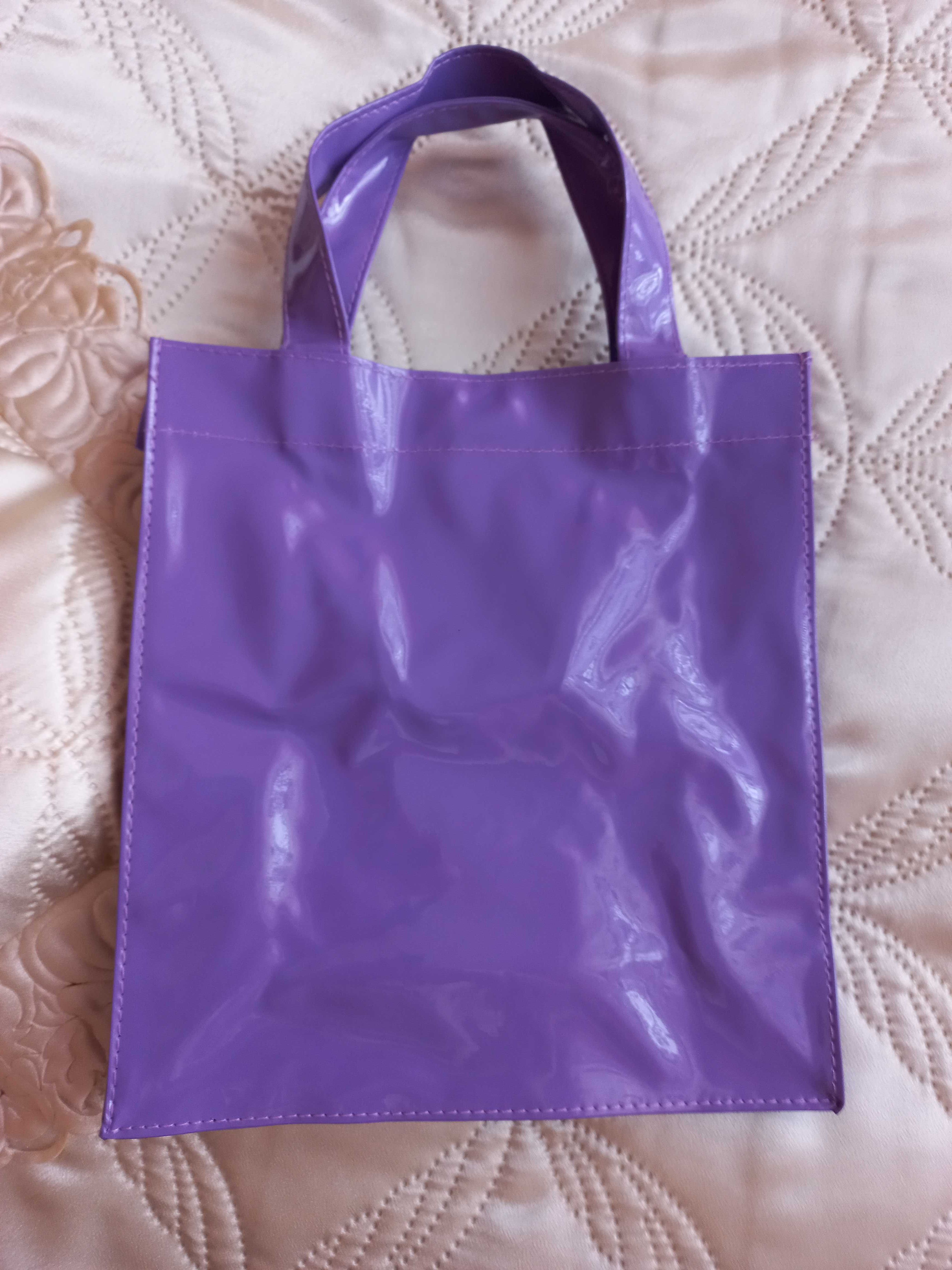 Torba, torebka dla dziecka - fioletowa, nowa - lakierowana