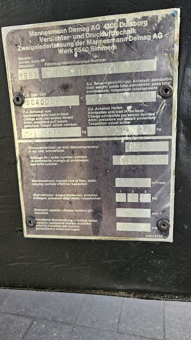 Sprężarka śrubowa kompresor Demag SC40DS-1 + piaskarka