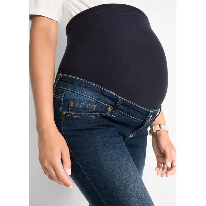 Bonprix jeansy spodnie jeansowe ciążowe krój dopasowany kieszenie 42