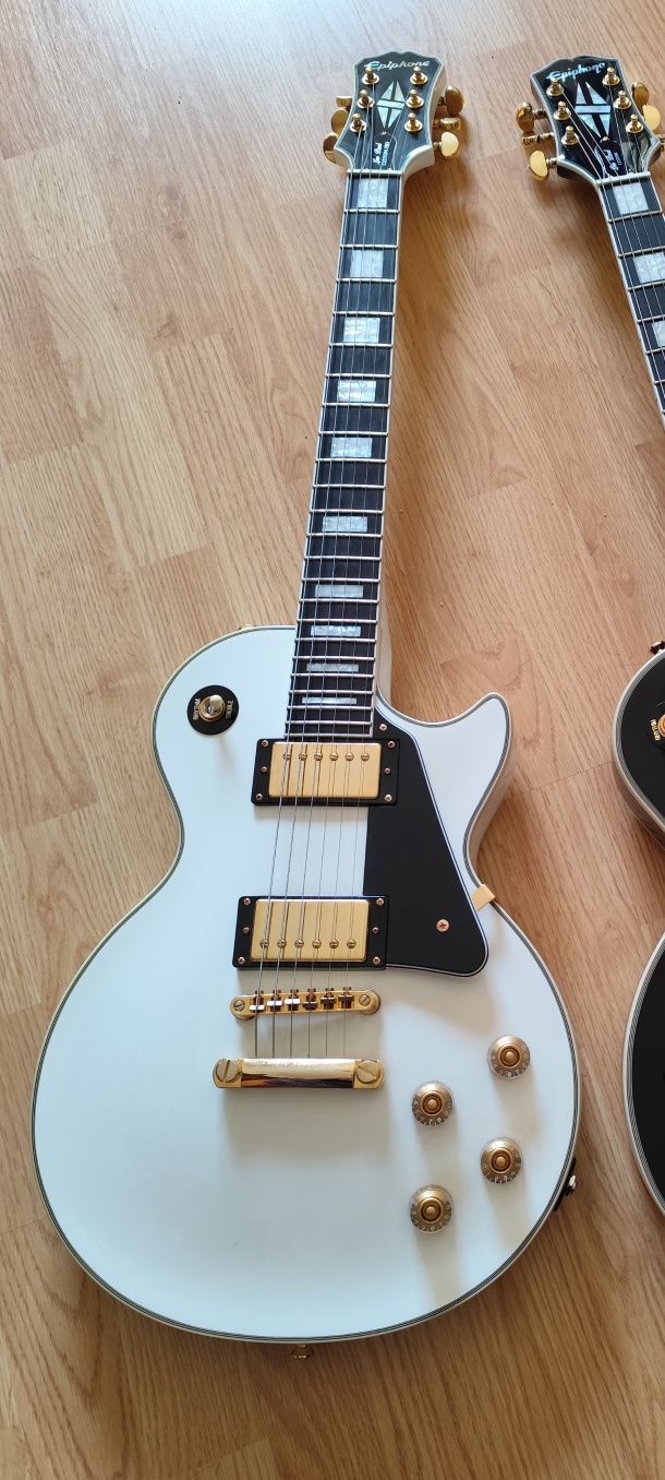 Epiphone Les Paul Custom White c/ electronica Obsidian