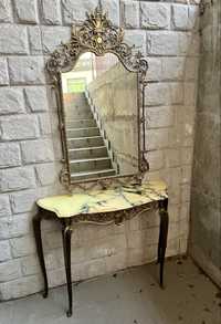 Консольний столик(консоль) з дзеркалом бронзові бароко ІТАЛІЯ