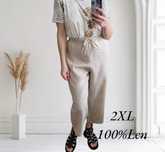 Spodnie lniane Mango, typu jogery 2XL 3XL.  100%Len