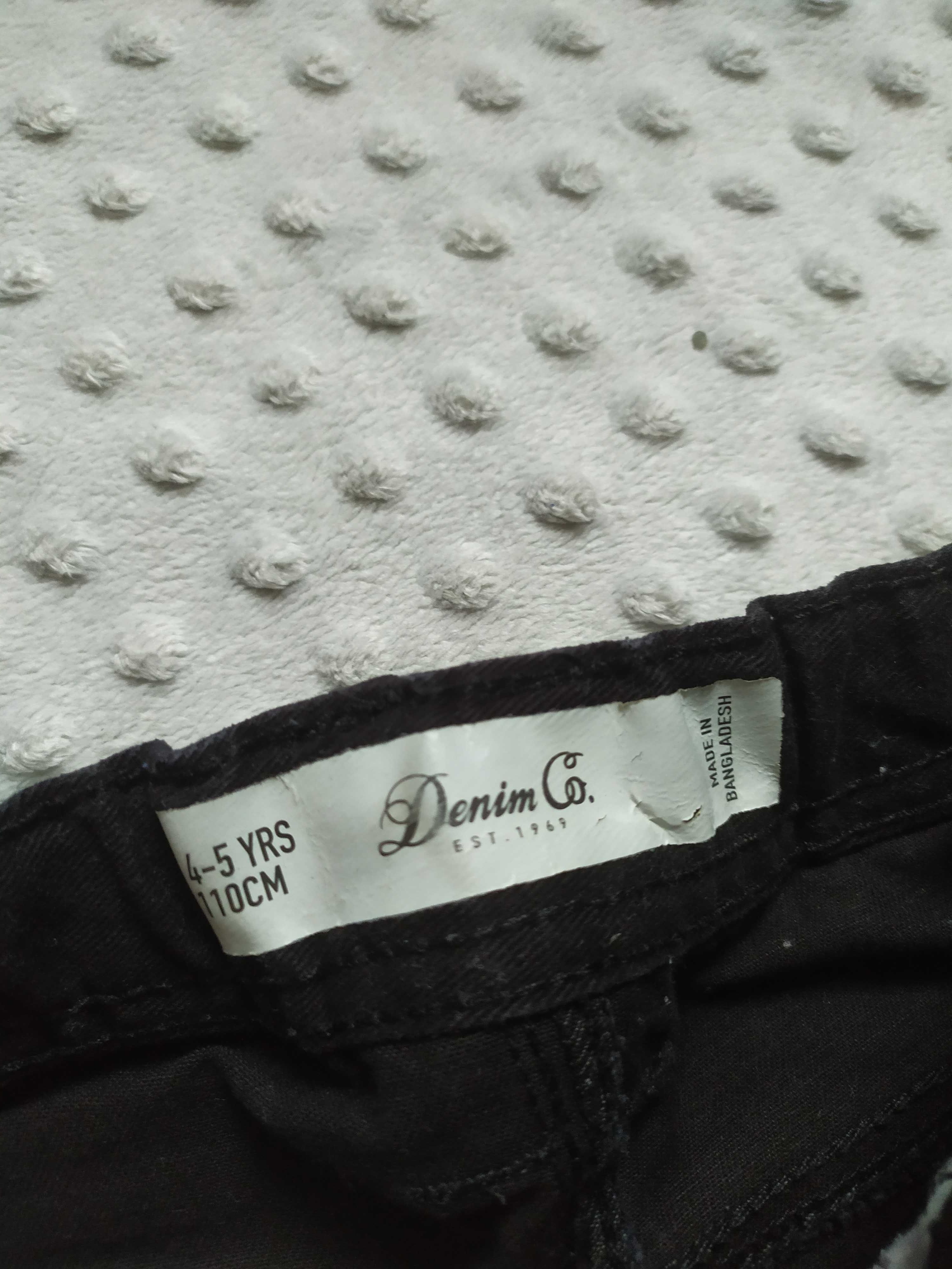 Czarne spodnie dżinsowe dziewczęce Denim Co jeansy 110