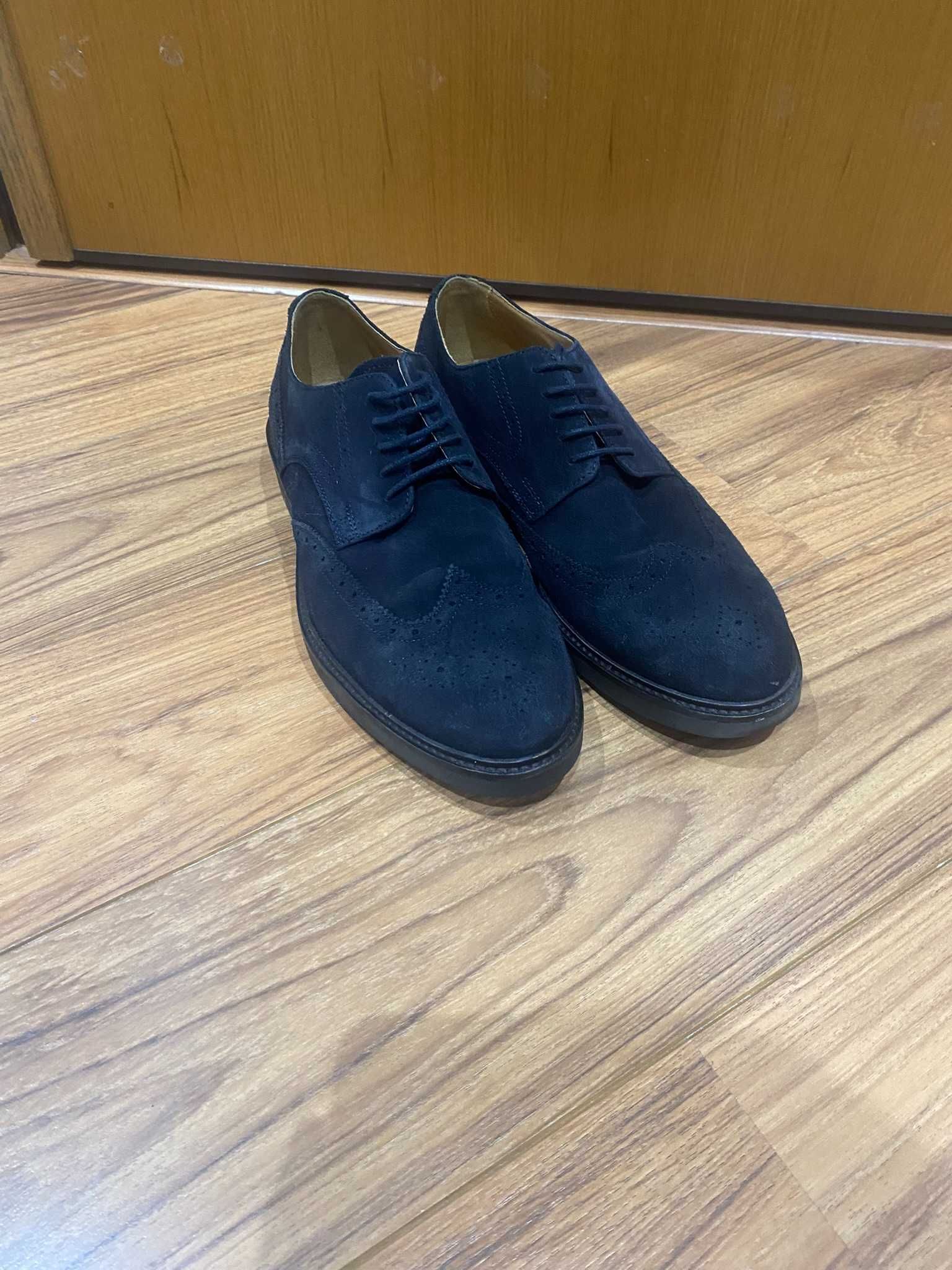 Sapatos Massimo Dutti Azul Escuro Camurça – Tamanho 43