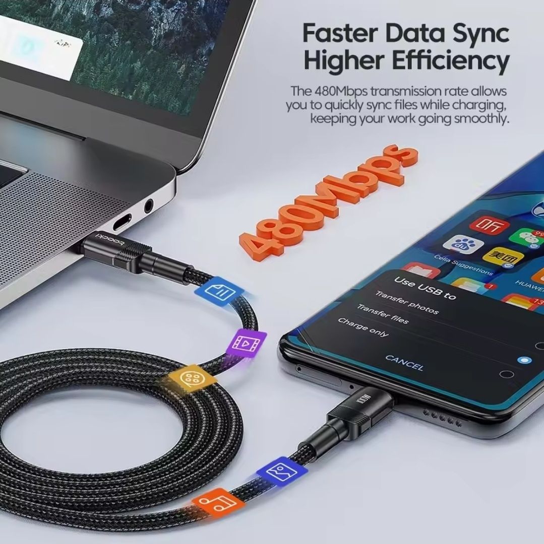 Toocki USB C C 100W kabel szybkie ładowanie 2 metry