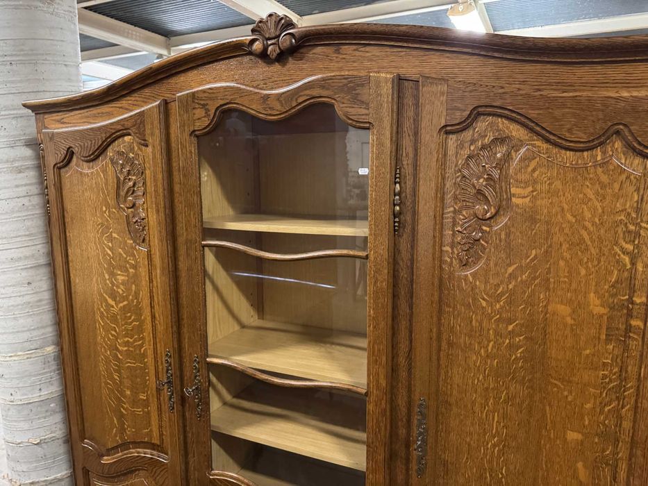 Biblioteka drewniana biurko Ludwik gabinet ludwikowski dąb