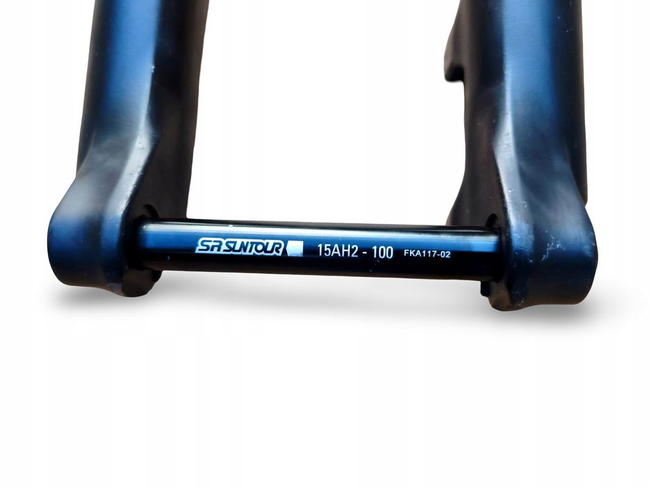 Amortyzator rowerowy MTB SR SUNTOUR 27,5" tapered blokada oś 15X100