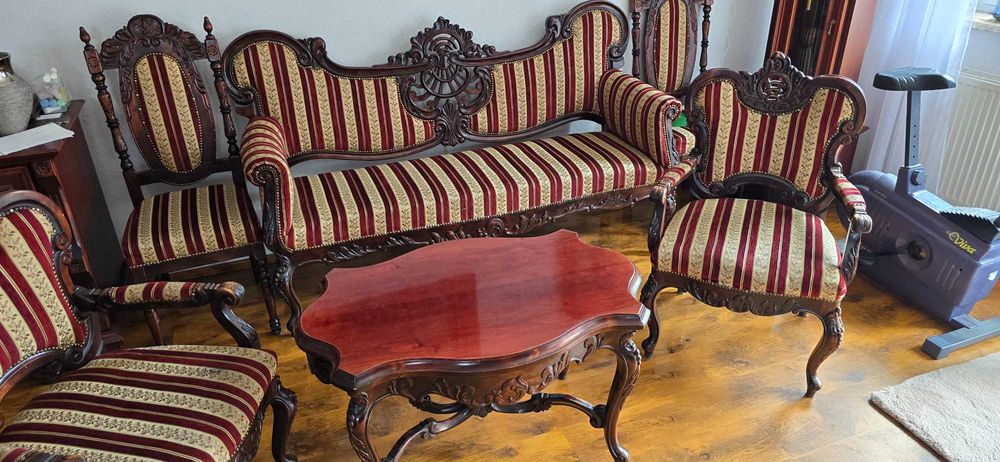 Komplet mebli zdobionych dębowych swarzędz 1995