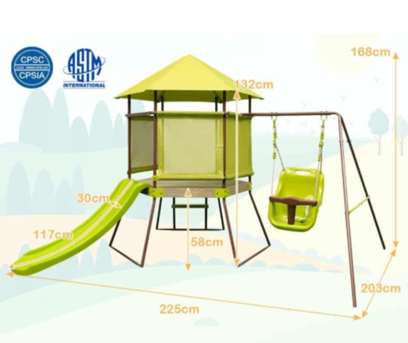 Vendo baloiço e escorrega...