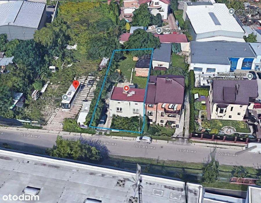 Działka pod hostel, biuro, warsztat, magazyn MPZP 40% zab. wys.12 m