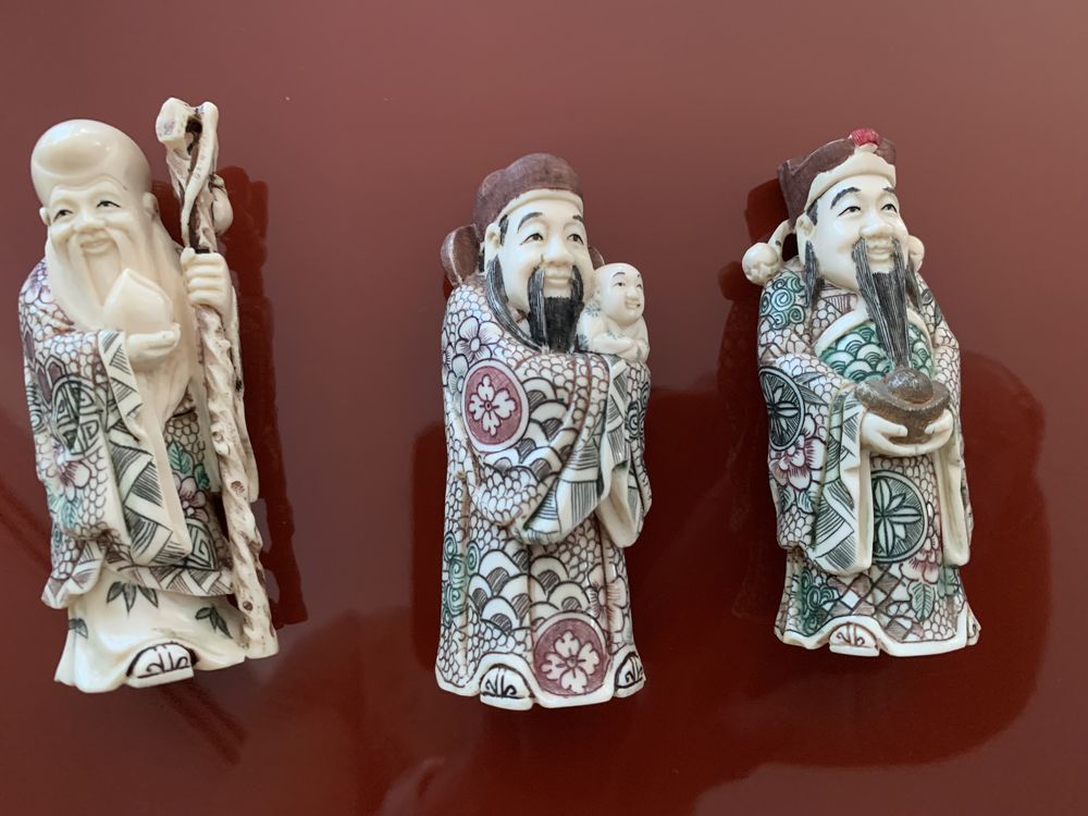 China - esculturas antigas - Os tres deuses  da Fortuna