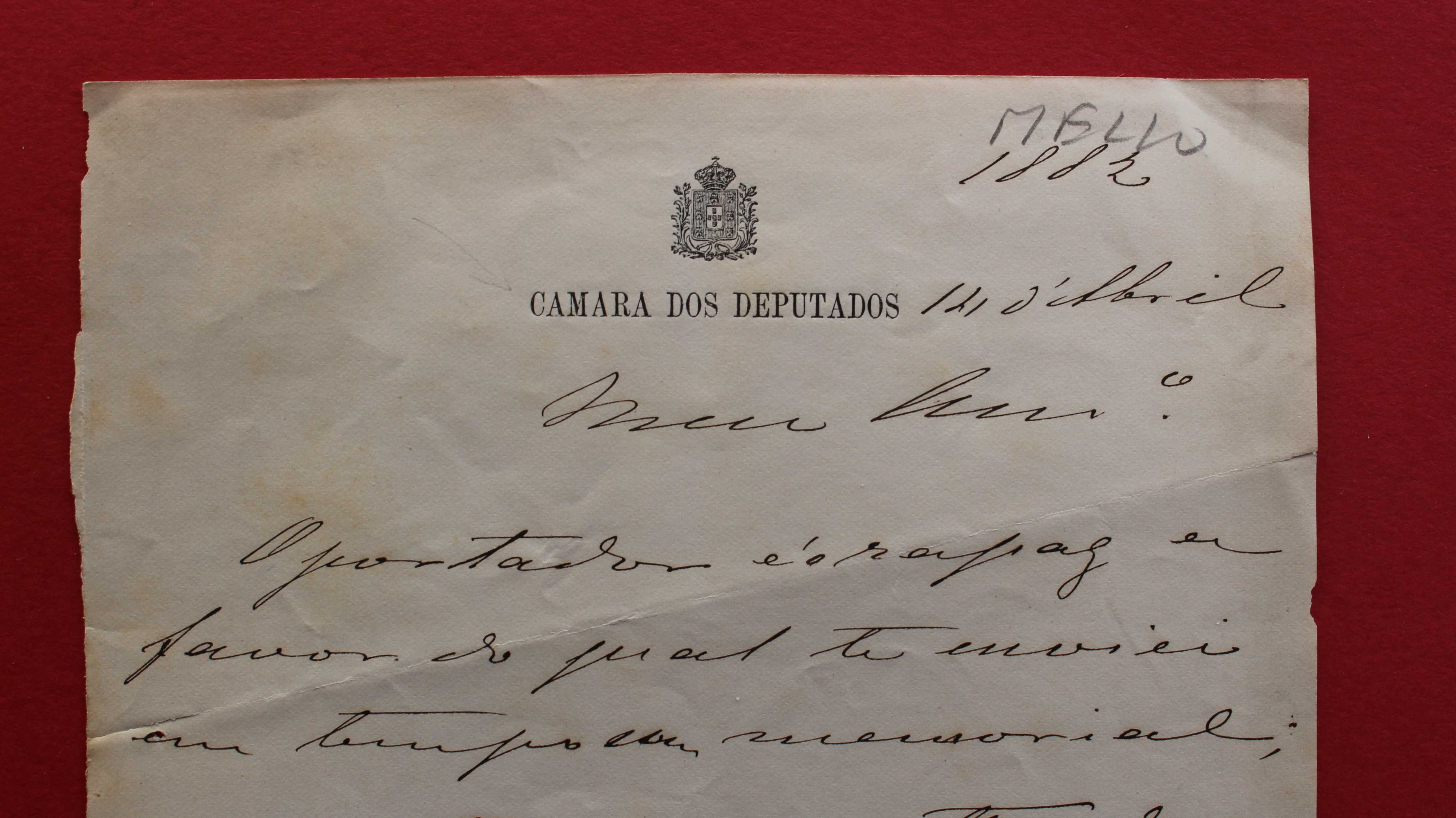 CÂMARA DOS DEPUTADOS 1882 carta a meter uma cunha