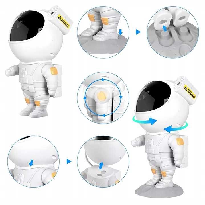 Lampka Nocna LED Laser 3D NEBULA Astronauta USB