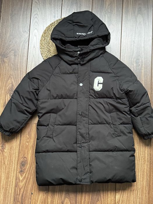 Зимова подовжена куртка пуховик унісекс zara