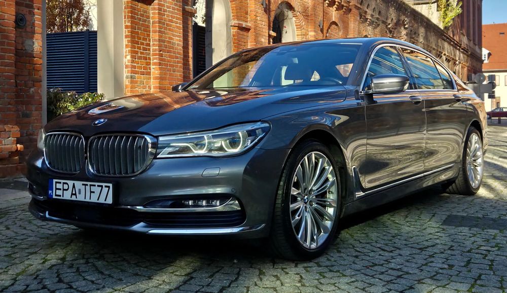 BMW Seria 7 I właściciel, serwisowany, salon PL, Magellan Grey, Nappa Cognac, FV