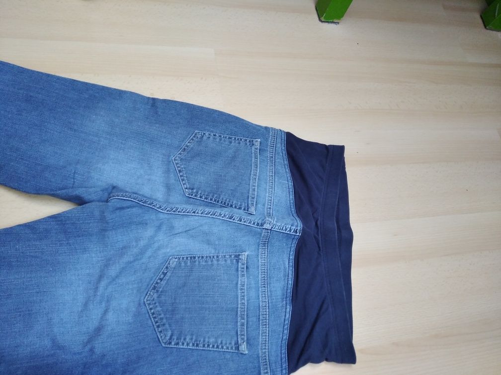 Elastyczne spodnie jeansy ciążowe z pasem Mothercare r.40