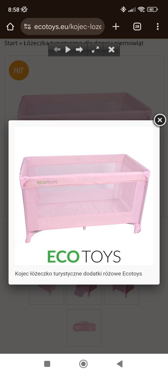 Łóżeczko turystyczne ecotoys