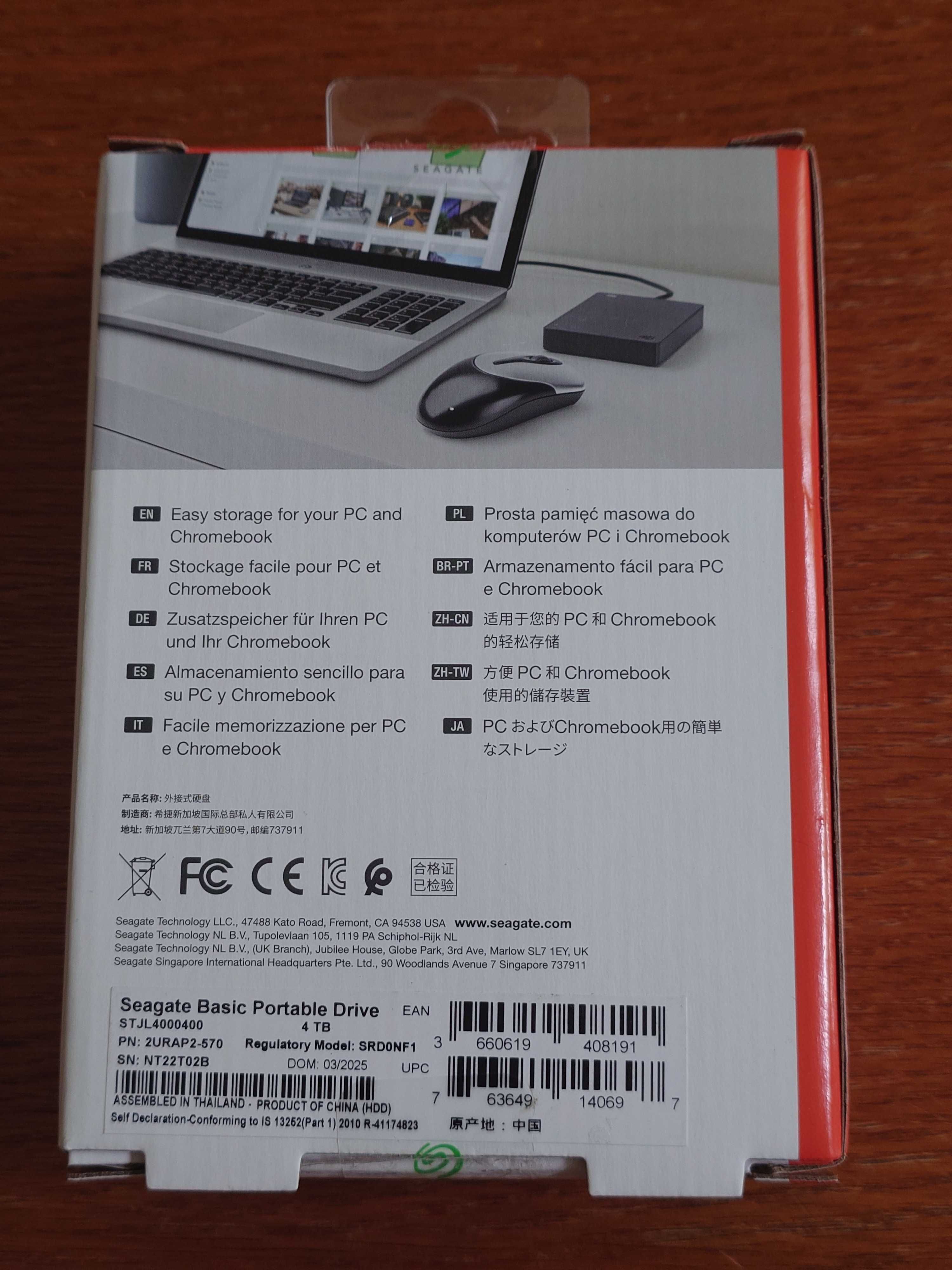Praktycznie nowy dysk zewnętrzny 2.5" HDD Seagate Basic 4TB USB 3.2
