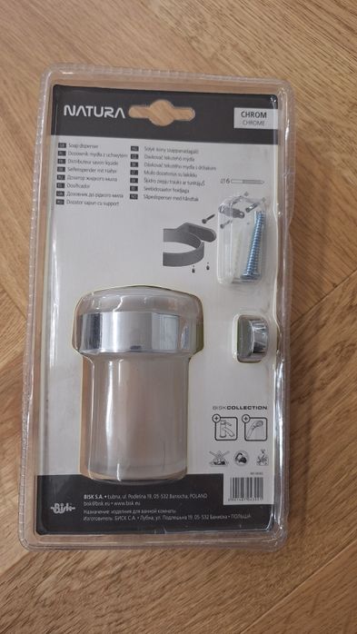 Dozownik mydła z uchwytem Bisk Natura