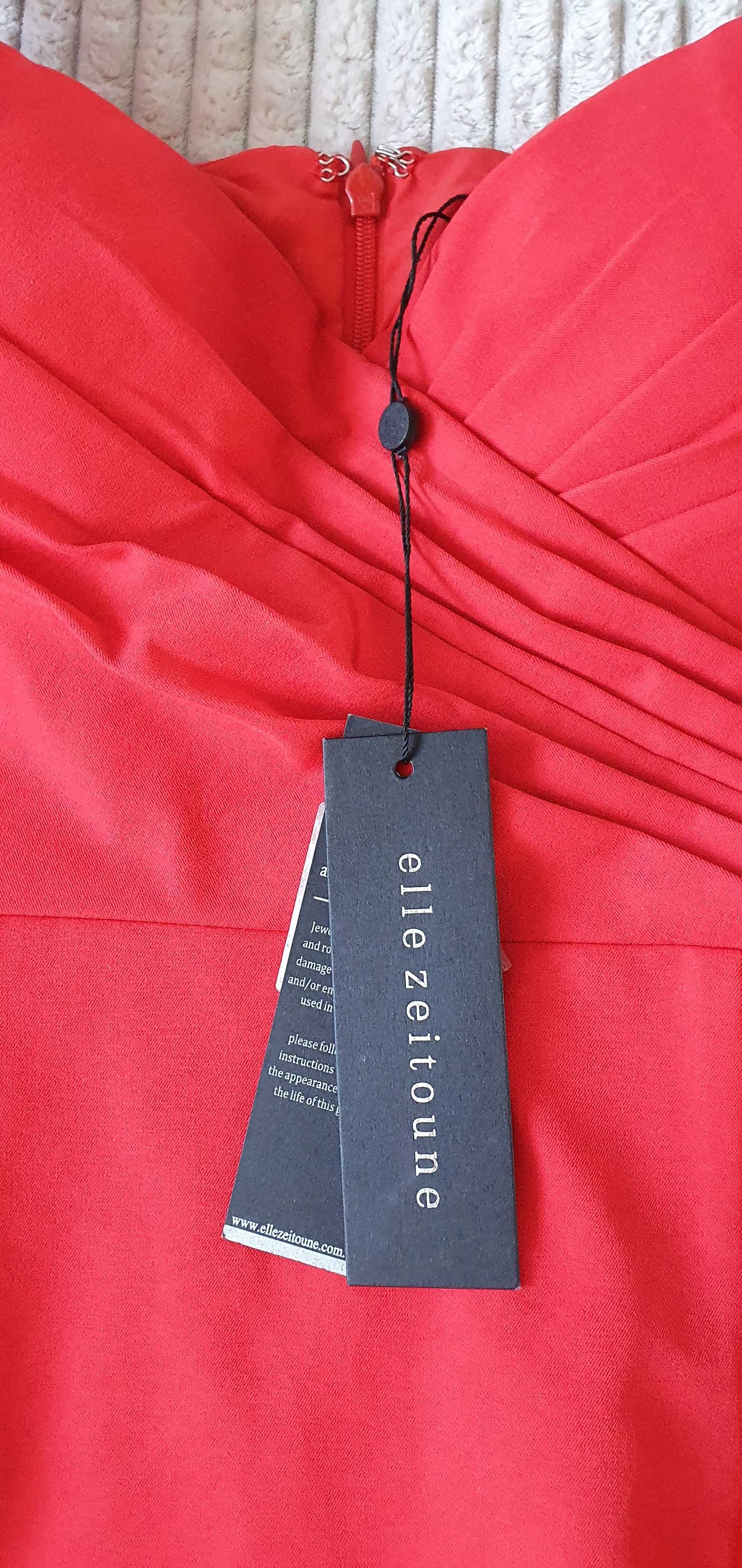 Czerwona sukienka marki elle zeitoune, nowa, rozmiar 42