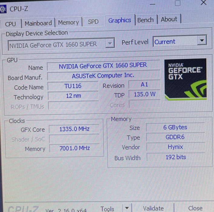 Asus ROG STRIX GTX1660 Super OC 6GB64354162598146124