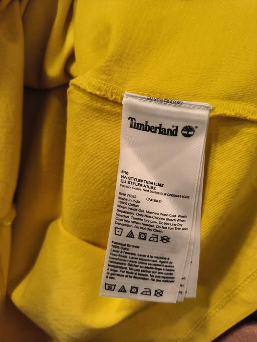 Koszulka Timberland Duże Logo T-Shirt Nadruk Żółta
